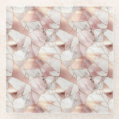 グラムエレガントバラ金ゴールドアガテマーブルパターン ガラスコースター (正面)