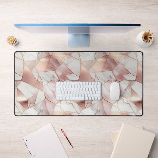 グラムエレガントバラ金ゴールドアガテマーブルパターン デスクマット (オフィス1)