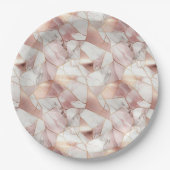 グラムエレガントバラ金ゴールドアガテマーブルパターン ペーパープレート (正面)