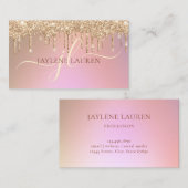 グラムエレガントバラ金ゴールドグリッタードリップスモノグラム 名刺 (正面/裏面)
