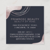 グラムエレガントバラ金ゴールドラグジュアリー抽象芸術モノグラム スクエア名刺 (裏面)