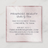 グラムエレガントバラ金ゴールド&ネイビーラグジュアリー抽象芸術 スクエア名刺 (裏面)