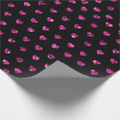 グラムエレガントピンクジェムハートロマンチックバレンタイン ラッピングペーパー (角)