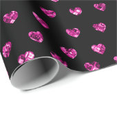 グラムエレガントピンクジェムハートロマンチックバレンタイン ラッピングペーパー (ロールコーナー)