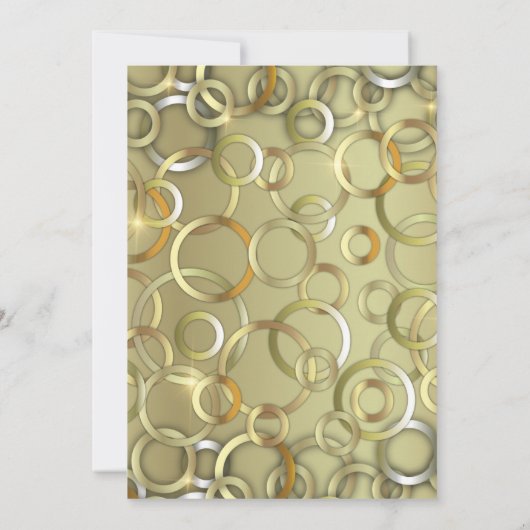 グラムエレガントファンシー金ゴールドフェイクバースデーパーティー 招待状 (裏面)