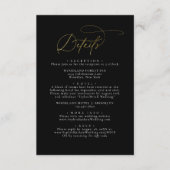 グラムエレガントブラックと金ゴールドの結婚詳細 エンクロージャーカード (正面)