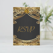 グラムエレガントブラックと金ゴールド結婚ズ 出欠カード (スタンド正面)