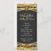グラムエレガントブラックと金ゴールド結婚ズ 招待状 (裏面)