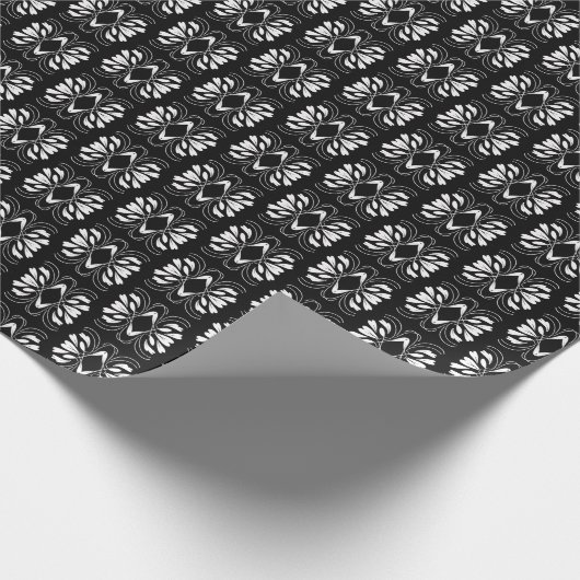 グラムエレガントブラック&ホワイトしゃれているすべての行事 ラッピングペーパー (角)