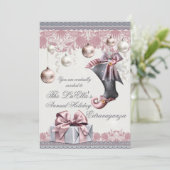 グラムエレガントホリデークリスマスパーティの招待状 招待状 (スタンド正面)