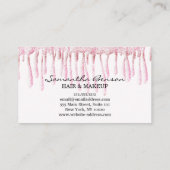 グラムエレガントメイクヘア赤面ピンクグリッタードリップ 名刺 (裏面)