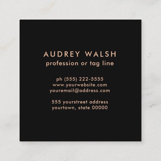 グラムエレガント液体大理石ブルーパープル金ゴールド スクエア名刺 (裏面)