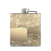 グラムエレガント破れたグリッター紙ネームモノグラム フラスク (裏面)