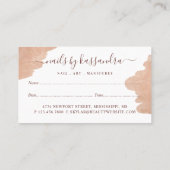 グラムエレガント美しいハンズネイルアーティストマニキュア 予約カード (裏面)