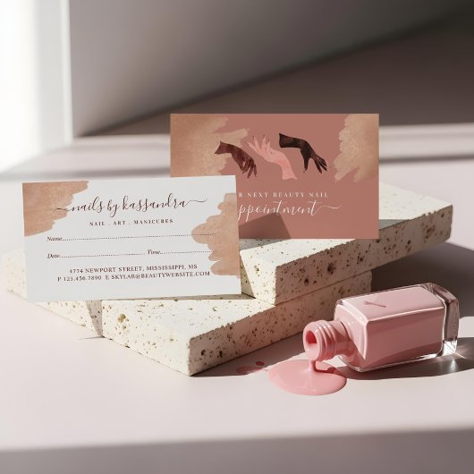 グラムエレガント美しいハンズネイルアーティストマニキュア 予約カード