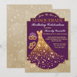 グラムエレガント誕生日仮装招待状 招待状