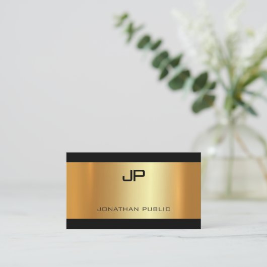 グラムエレガント金ゴールドルッモダンクファッショナブル 名刺 (スタンド正面)