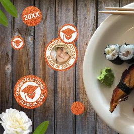 グラムオレンジキャップ写真卒業パーティー コンフェッティ