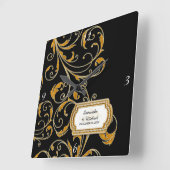 グラムオーパーソナライズされたルドハリウッドリージェンシーブラックタイ スクエア壁時計 (傾斜)