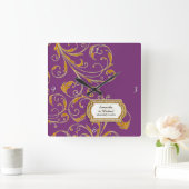 グラムオーパーソナライズされたルドハリウッドリージェンシーブラックタイ スクエア壁時計 (ホーム)