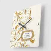 グラムオーパーソナライズされたルドハリウッドリージェンシーブラックタイ スクエア壁時計 (傾斜)