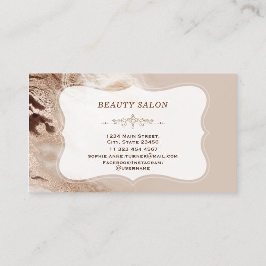 グラムオーラム大理石幾何学形状メイクアップアーティスト 名刺 (裏面)