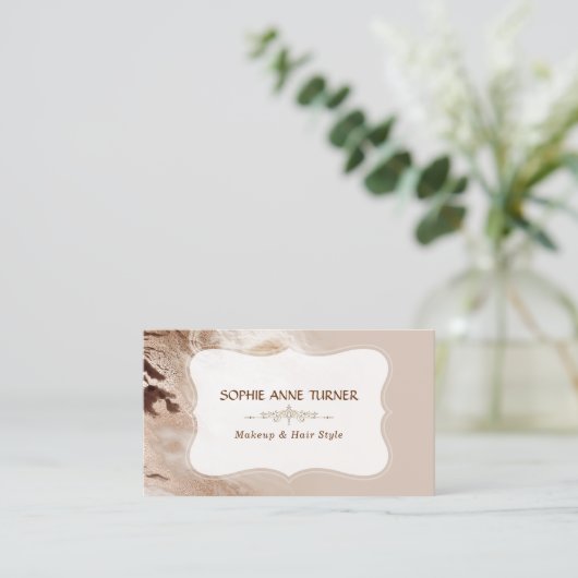 グラムオーラム大理石幾何学形状メイクアップアーティスト 名刺 (スタンド正面)