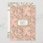 グラムオールドハリウッドリージェンシーピンクカップルシャワー 招待状 (正面/裏面)