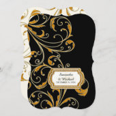 グラムオールドハリウッドリージェンシーブラックタイイベントスタイル 招待状 (正面/裏面)