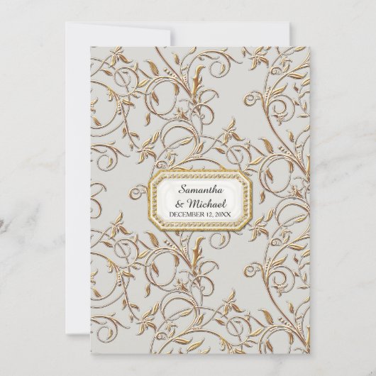 グラムオールドハリウッドリージェンシーブラックタイラベンダー 招待状 (正面)