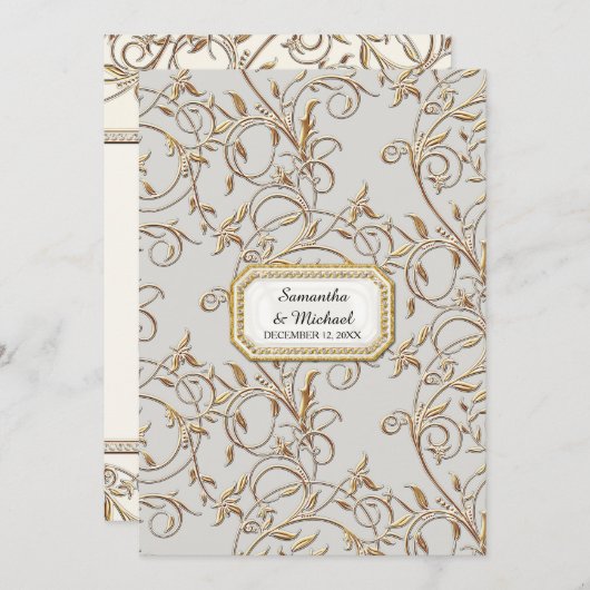 グラムオールドハリウッドリージェンシーブラックタイラベンダー 招待状 (正面/裏面)