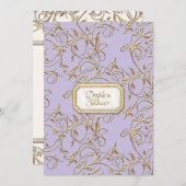グラムオールドハリウッドリージェンシー薄紫カップルシャワー 招待状 (正面/裏面)