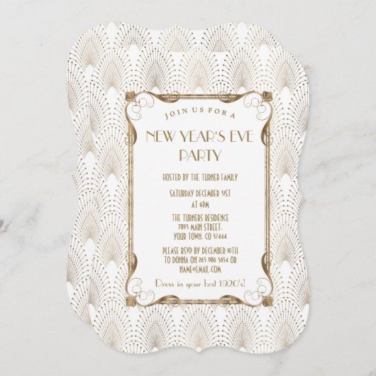 グラムオールドハリウッド素晴らしギャツビー新年パーティー 招待状 (正面/裏面)