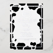 グラムカウーモダンプリント縁どの写真金ゴールド 箔招待状 (正面)