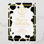 グラムカウーモダンプリント縁どの写真金ゴールド 箔招待状 (正面)
