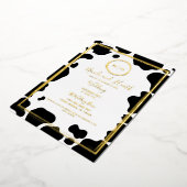 グラムカウーモダンプリント縁どの写真金ゴールド 箔招待状 (回転した状態)