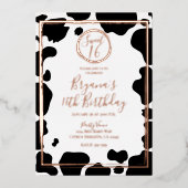 グラムカウー縁どプリントの写真バラ金ゴールド 箔招待状 (正面)