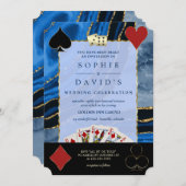 グラムカジノロイヤルベガストランプのポーカー金ゴールドアガテ結婚ス 招待状 (正面/裏面)