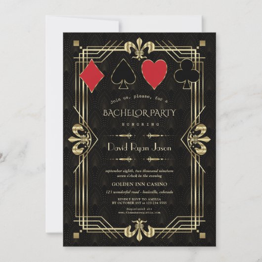 グラムカジノロイヤル素晴らしギャツビーバチュラーパーティ 招待状 (正面)