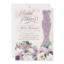 グラムガウン素朴フローララベンダーブライダルシャワー
