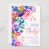 グラムガーデンウォーターカラーフローラ30歳の誕生日 招待状 (正面)