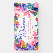 グラムガーデンウォーターカラーフローラ30th誕生日パーティー 横断幕 (縦)