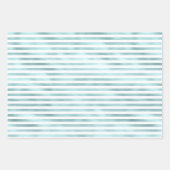 グラムガーリーアクアミントストライプズ ラッピングペーパーシート (正面)