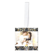 グラムガーリーアートデコ黒金ゴールドボヘミアン キューブオーナメント (正面)