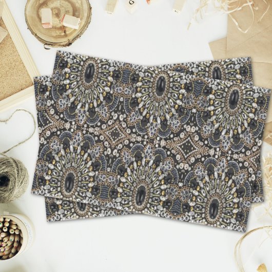 グラムガーリーアートデコ黒金ゴールドボヘミアン 薄葉紙