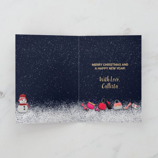 グラムガーリーシューズ財布メイクアップクリスマスツリー カード (内部)