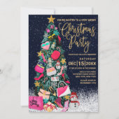 グラムガーリーシューズ財布メイクアップクリスマスツリー 招待状 (正面)