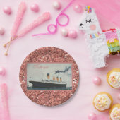 グラムガーリータイタニックバラ金ゴールドグリッター ペーパープレート (パーティー)