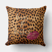 グラムガーリーチータヒョウ豚&キスリップ クッション (正面)