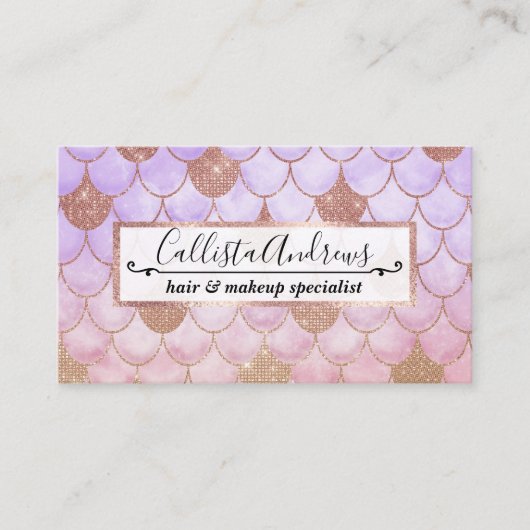 グラムガーリーバラ金ゴールドグリッターマーメイドはかりで測 名刺 (正面)